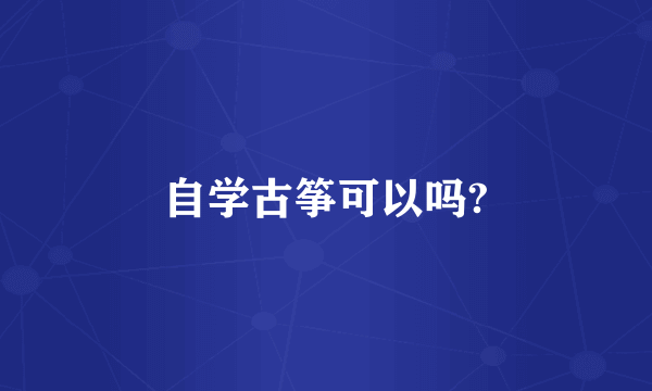 自学古筝可以吗?